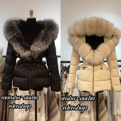 EDEN SHOP【正品实拍】独家进出口，显脖子长的漂亮狐狸毛羽绒服
