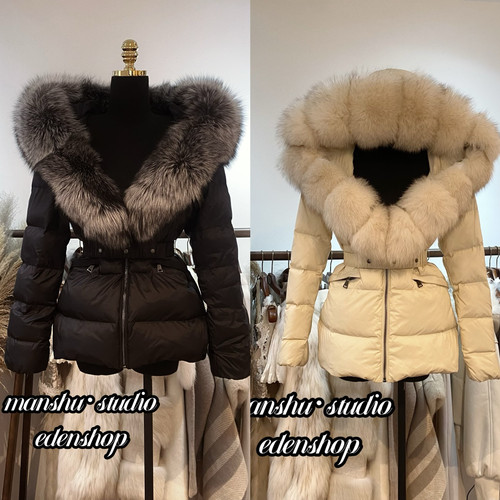 EDEN SHOP【正品实拍】独家进出口，显脖子长的漂亮狐狸毛羽绒服