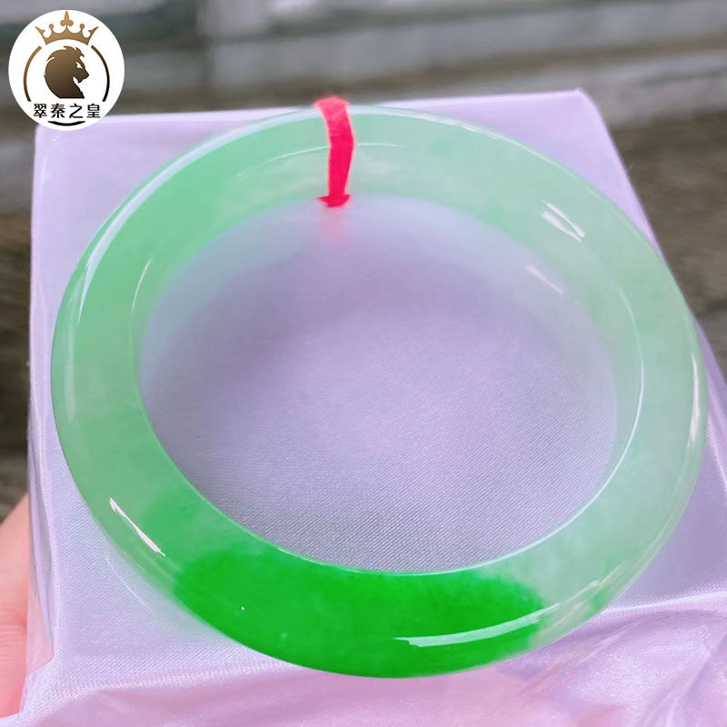 翠秦之皇阳绿正装手镯 水润冰透天然翡翠a货缅甸玉石56-57圈口