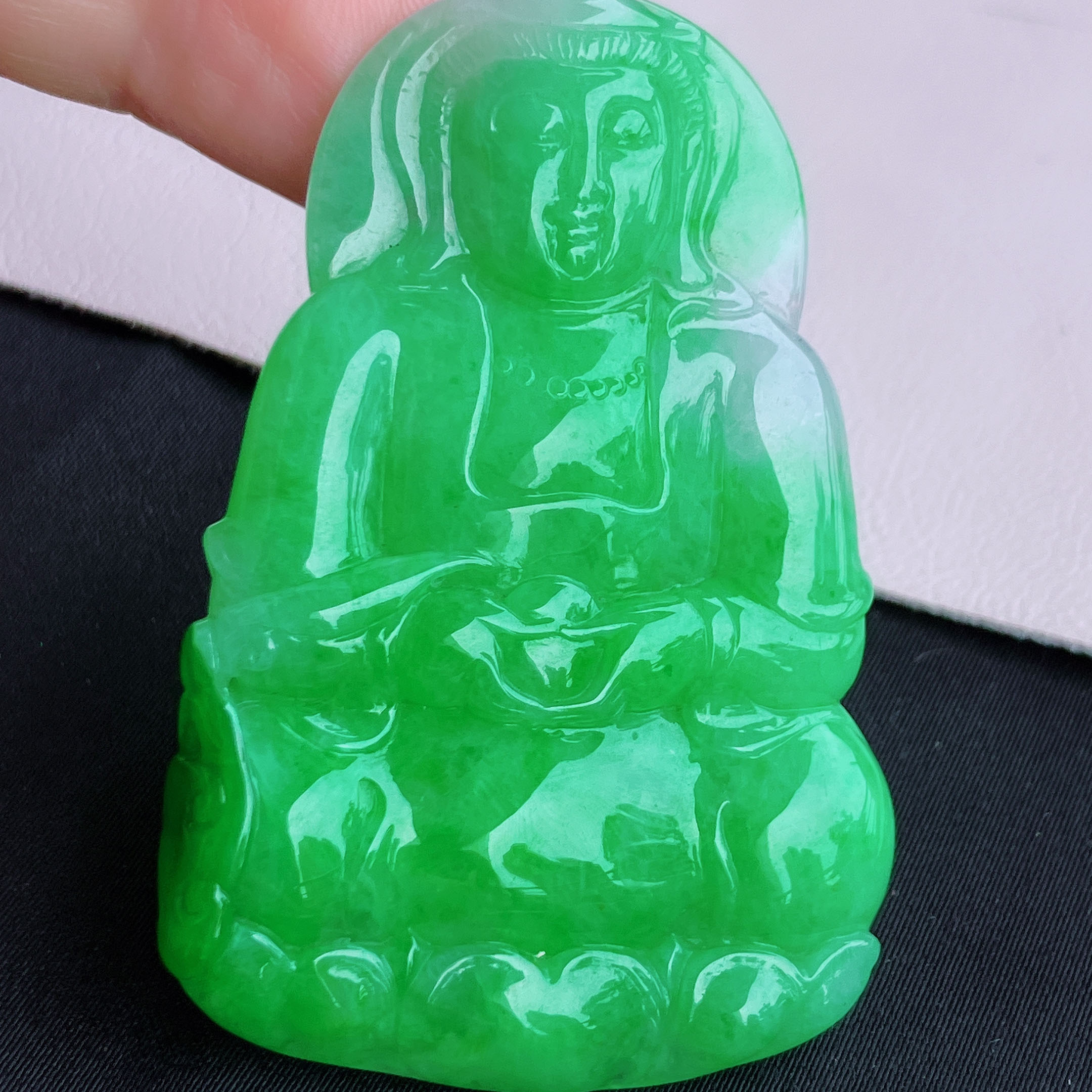 翠秦之皇冰阳绿观音裸石 玉石老坑种天然翡翠A货高档礼物收藏正品