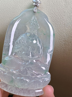 翠秦之皇高冰度母吊坠 玉石老坑种天然翡翠A货礼物收藏正品