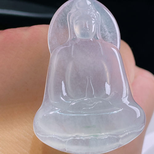 翠秦之皇高冰素衣观音裸石 玉石老坑种天然翡翠A货 高档礼物收藏