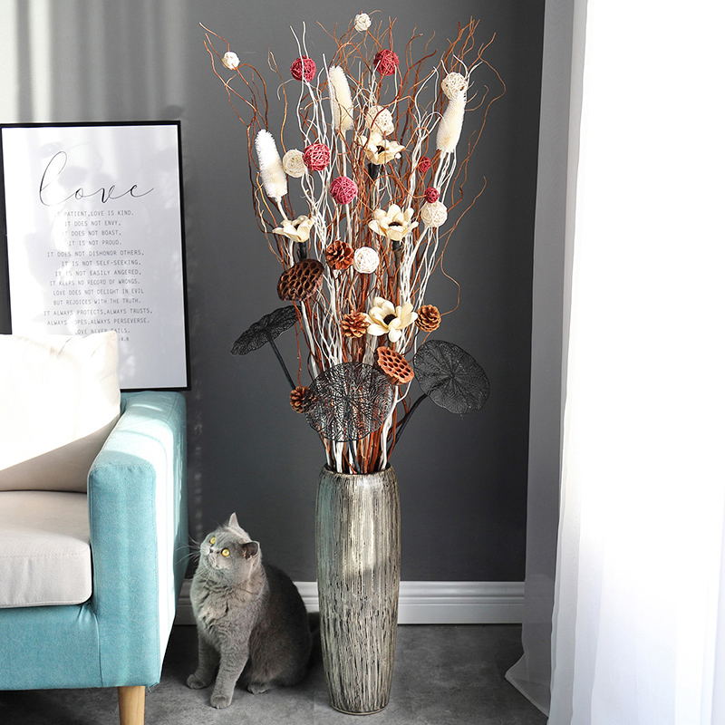 客厅装饰干花大束落地摆件俏爱