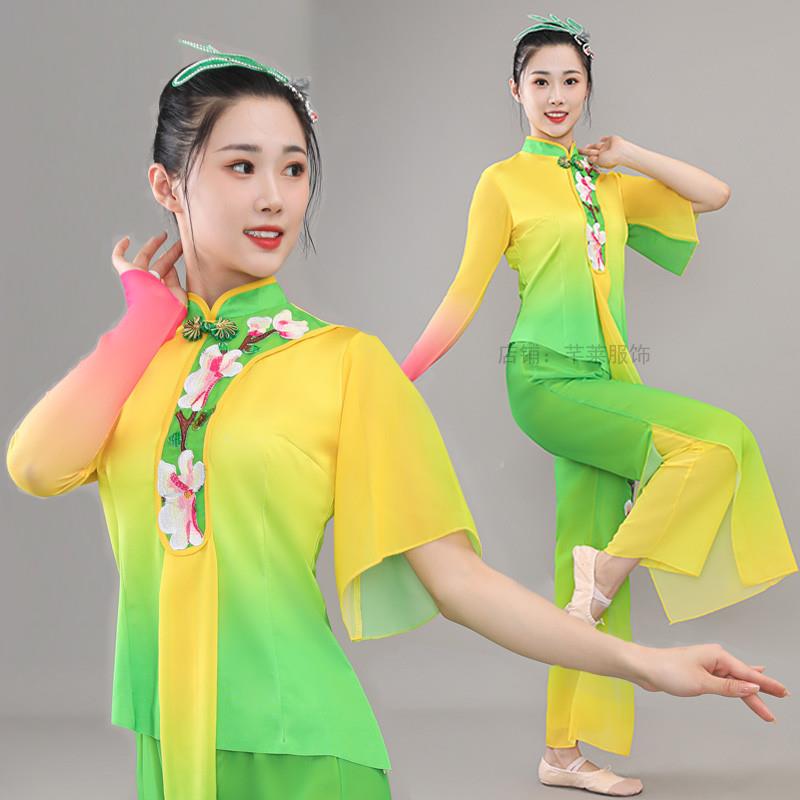韩式2024新款胶州腰鼓舞中老年服装女民族扇子舞舞秧歌演出中国风