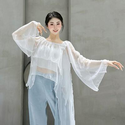曼丽古典舞蹈服女仙气飘逸身韵纱衣中国舞练功服形体训练服演出服