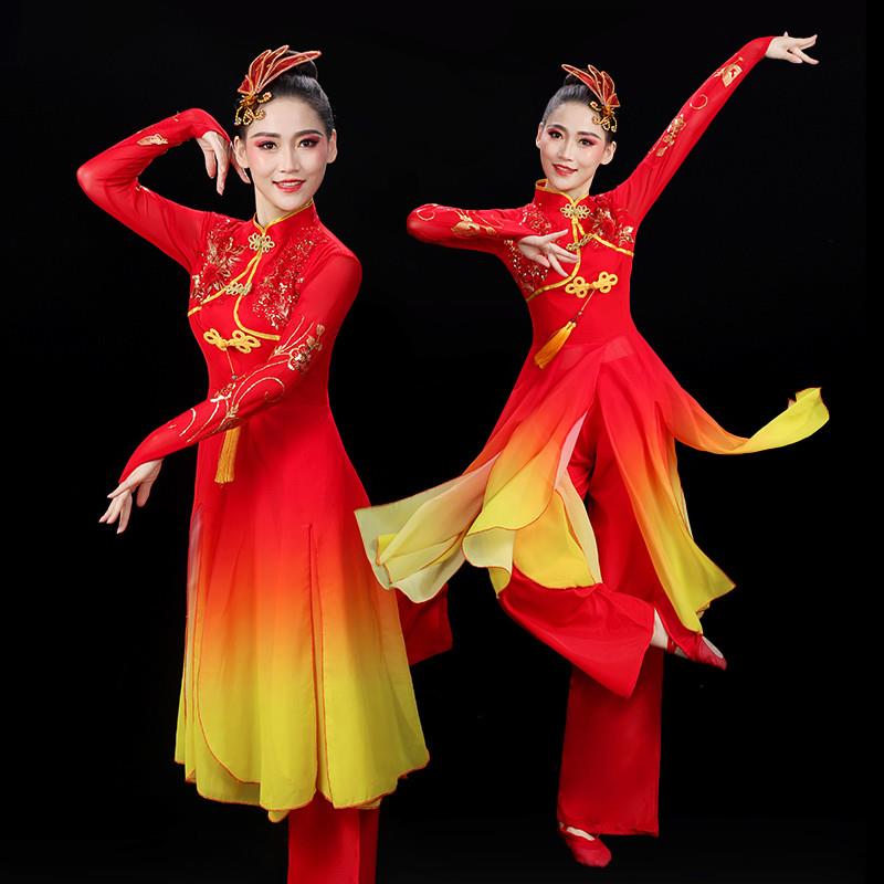 韩式秧歌舞蹈演出服腰鼓服装新款中老年打鼓服女威风舞广场锣鼓队