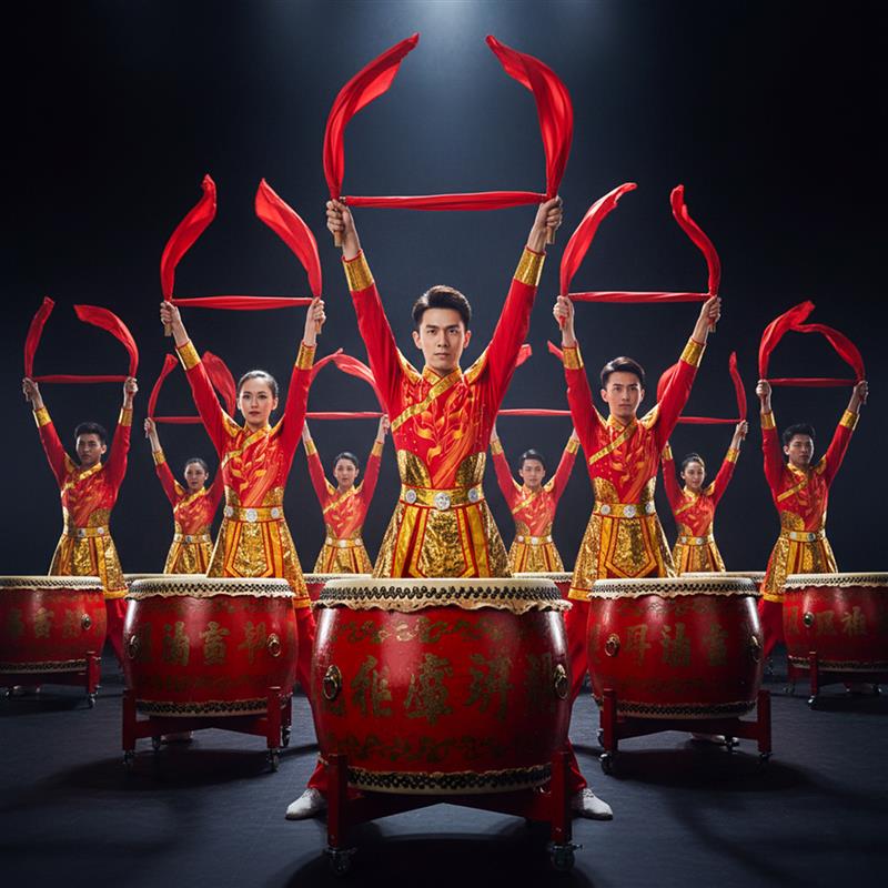 韩式打鼓演出鼓舞开场舞锣鼓表演成人喜庆中国风大鼓舞龙腰鼓服装
