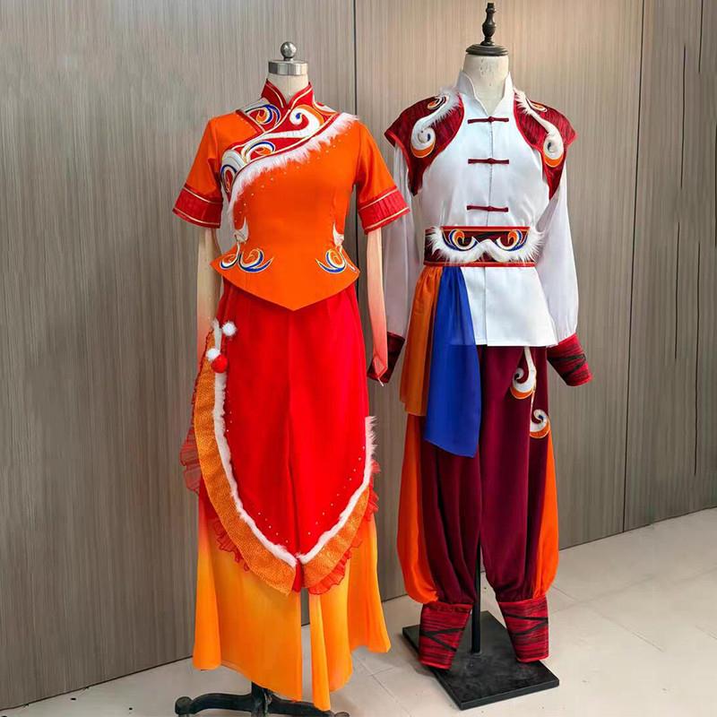 韩式中国风陕北服秧歌演出服装2026新款民族东北男女舞台表演服服