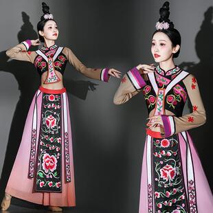 日本彝族舞演出服女成人民族风羌族桃李杯一娄秋舞蹈服装剧目艺考