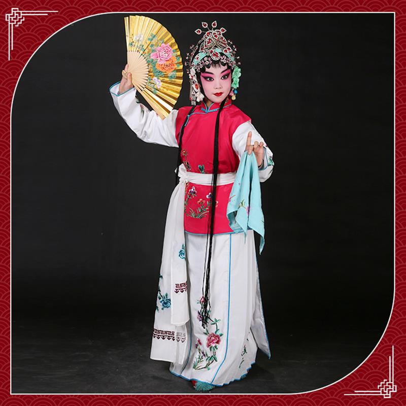 韩式卖水服儿童六一戏曲京剧舞蹈演出服装花旦小衣包丫鬟坎肩卖水