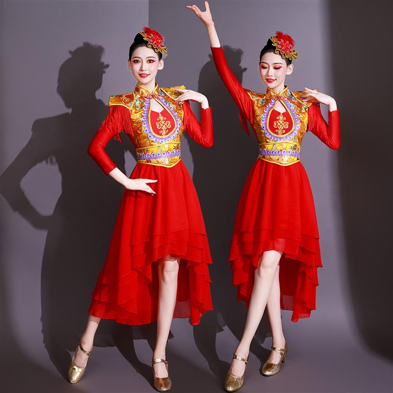 韩式服服水中国女套装舞蹈打鼓现代威风锣鼓腰鼓演出服鼓舞民族服