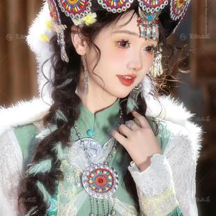 日本新款纳西族服装云南丽江少数民族服饰摩梭旅拍成人披星戴月演