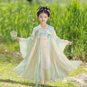 新款 小女孩古风超仙公主裙夏季 儿童国风古装 汉服女童连衣裙新中式