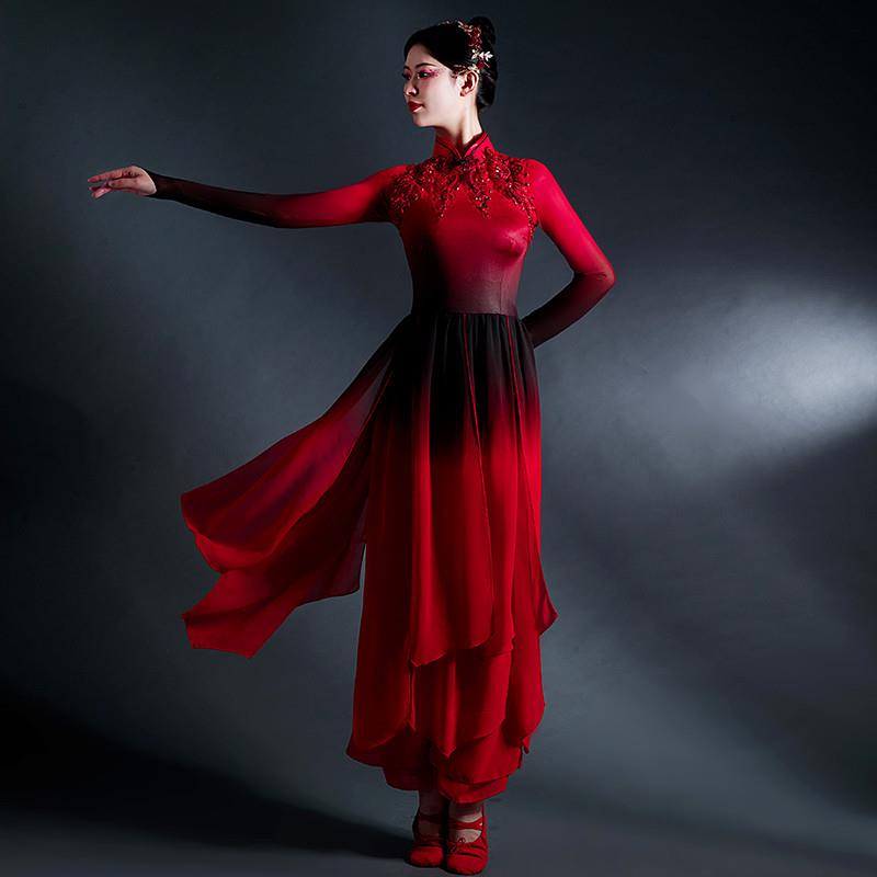 韩式古典服装服女飘逸中国风套装艺考汉服扇子舞现代伞舞表演舞蹈