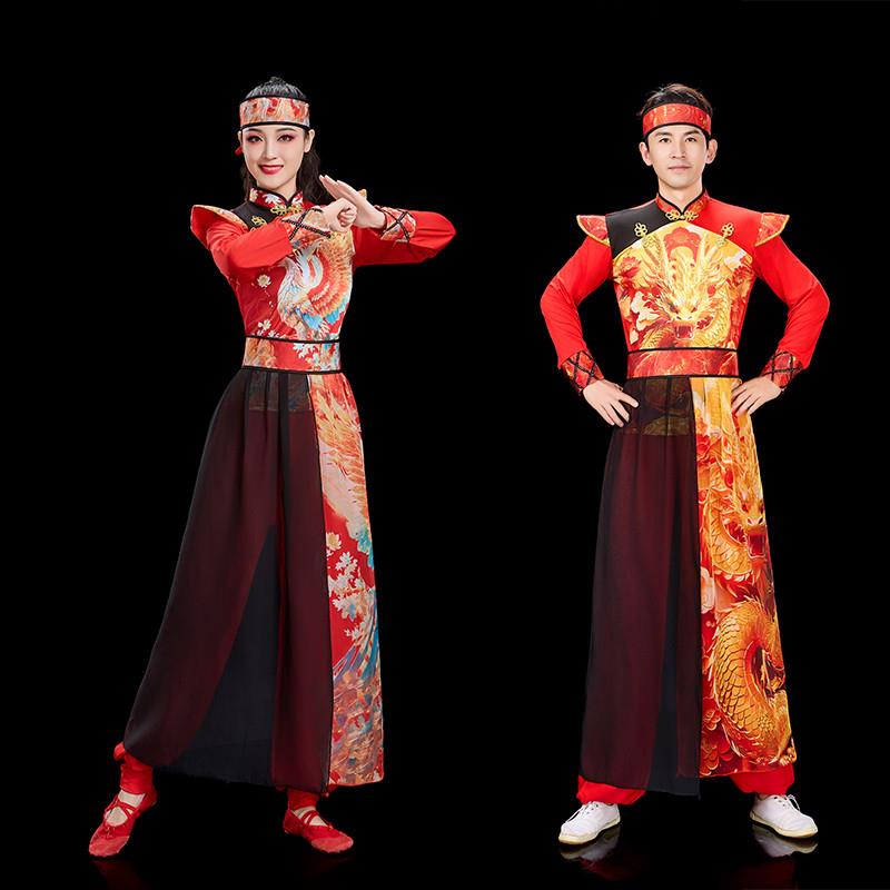 韩式鼓舞打鼓演出表演女男女服装打鼓服中国风中国鼓大鼓威风鼓服