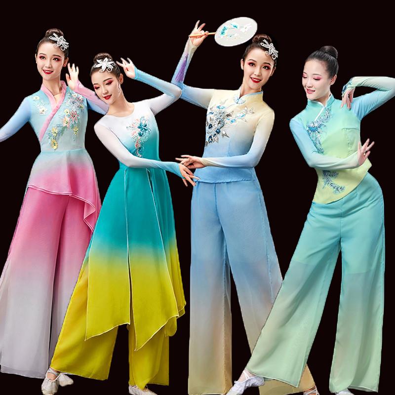 韩式秧歌服演出服2025新款纺子飘服手绢逸表演服雪扇舞舞胶州秧歌