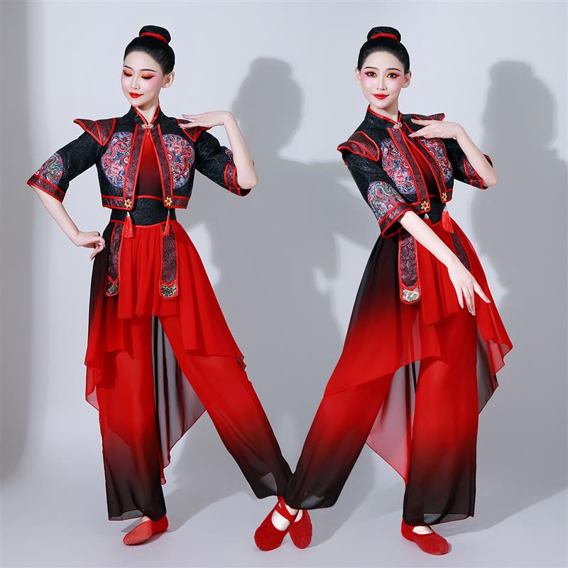 韩式服王行古典舞舞蹈女中国风打鼓腰鼓锣鼓民族服装秧歌胶州演出