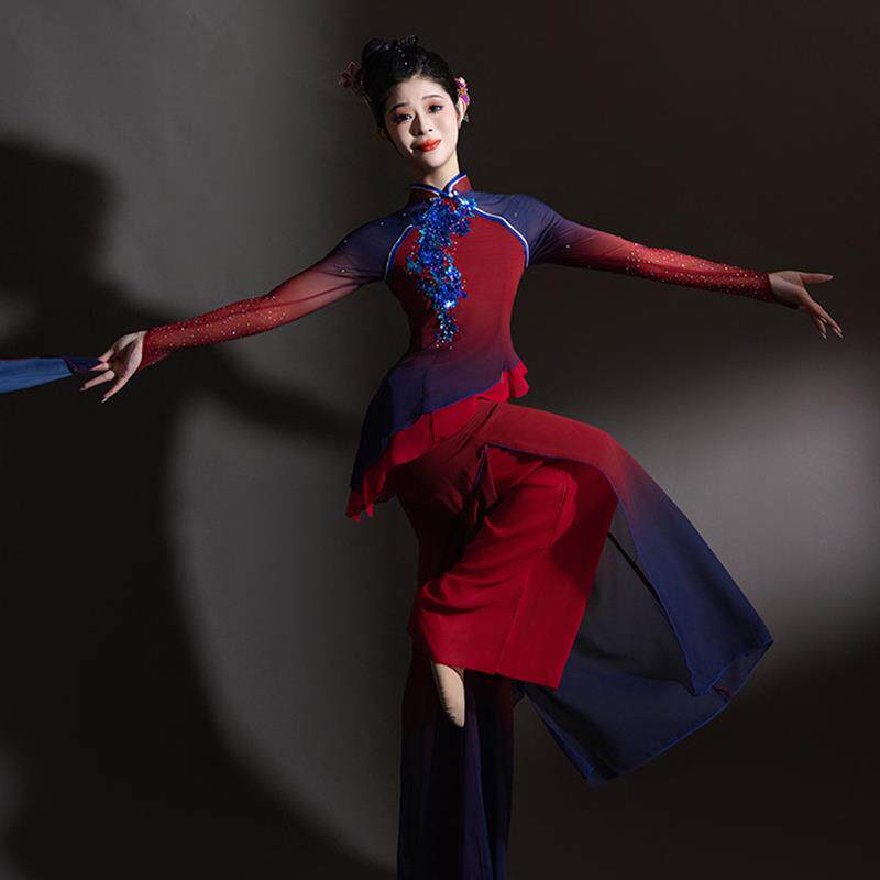 胶州秧歌服演出服女艺考2025新款扇子舞手绢舞蹈服装古典舞剧目服