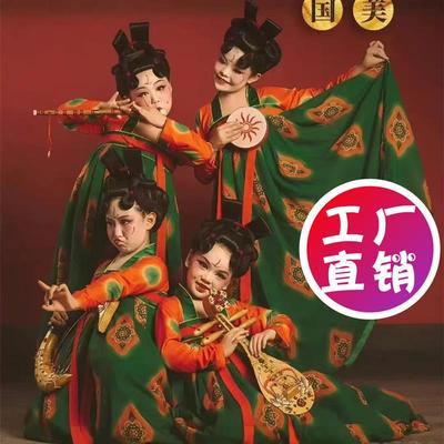 荷花奖郑州春晚唐宫夜宴演出表演服唐俑女儿童襦裙汉服仙裙敦煌舞