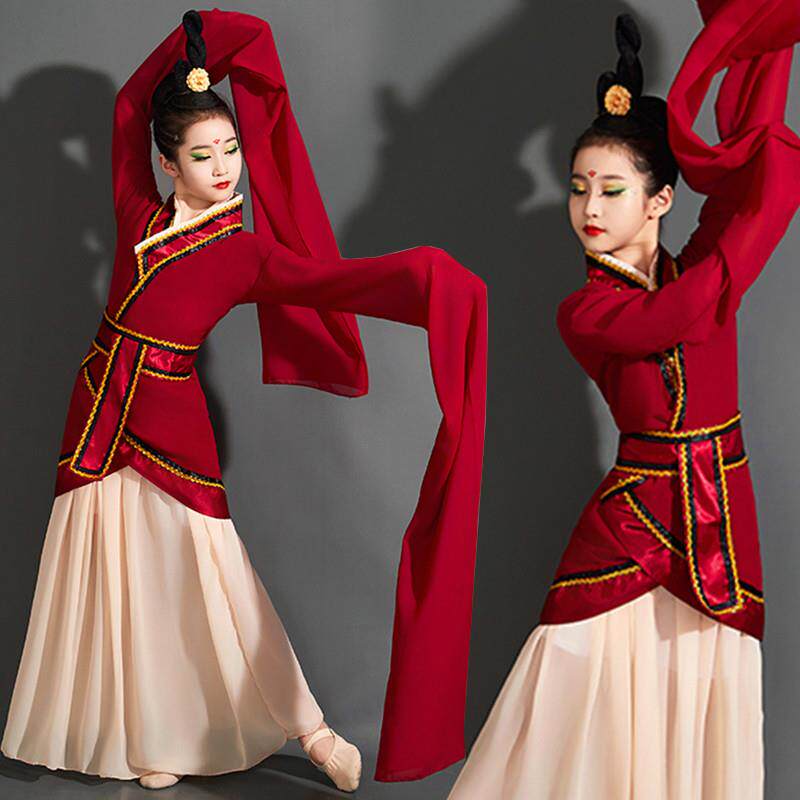 韩式楚水袖和歌梦相舞蹈服装儿童鼓声声汉唐古典舞中国风佣飘逸踏