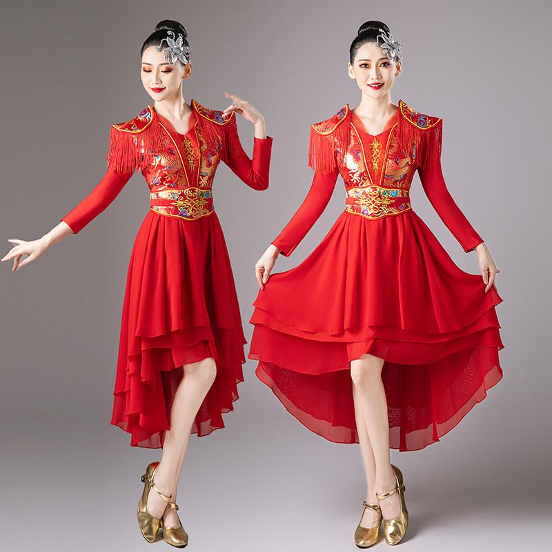韩式腰鼓服演出服女中国风现代威风锣鼓打鼓套装舞蹈服装喜庆成人