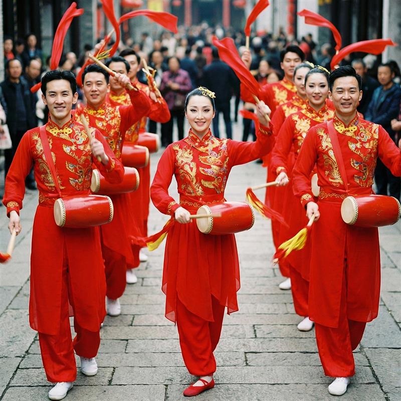 韩式2025新款成人打鼓演出中装女男秧庆喜歌舞舞服国风腰鼓鼓蹈舞