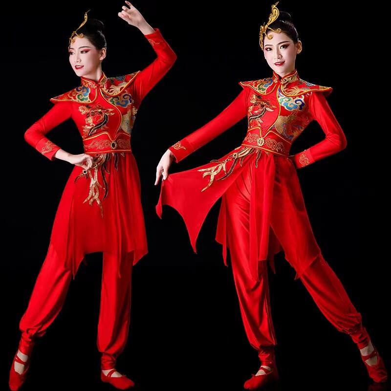 韩式打鼓演出服服女舞舞服中国风表演服现代开场腰鼓舞秧歌舞广场
