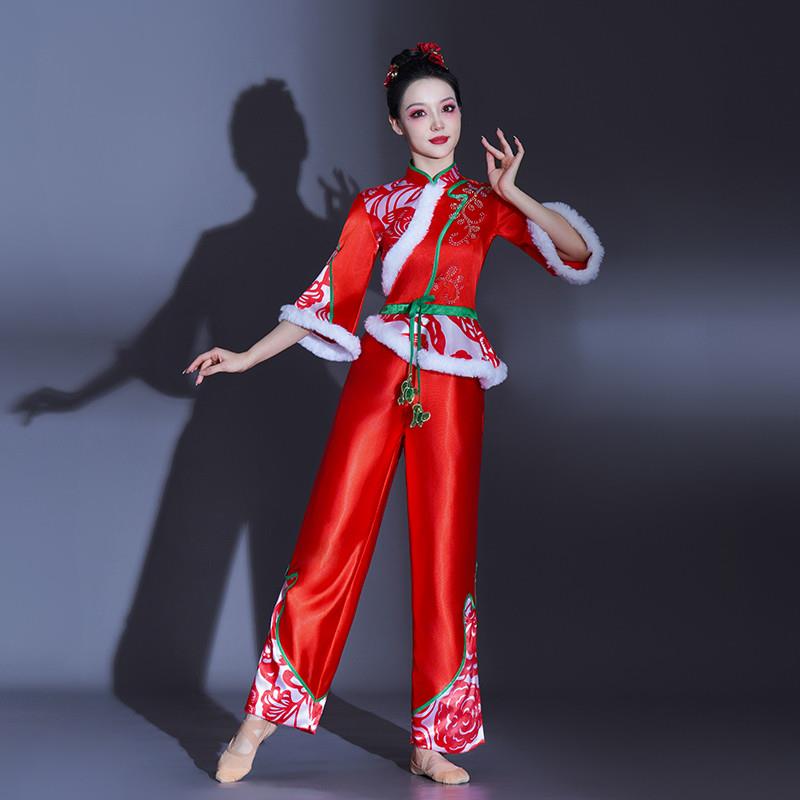韩式喜庆现代舞蹈服装腰鼓中国打鼓舞开场锣鼓女成人风服演出服歌