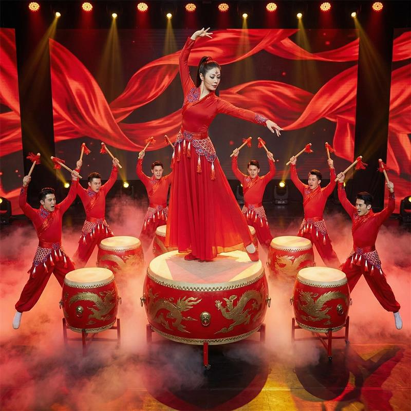 韩式男演出服装腰鼓古典舞成人打鼓女中国风鼓手鼓锣鼓大鼓开场舞