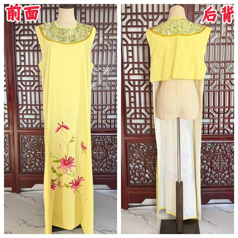 韩式京剧公子小生对领黄色绣花古装戏曲服装男内衬越剧肚兜戏剧内