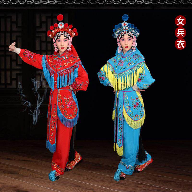 韩式京剧越剧豫剧戏曲服装衣杨门服装演出女将武旦女兵舞台刀马旦