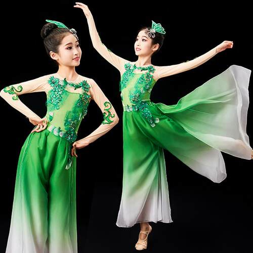 韩式套装古典舞儿童演出服民族茉莉花扇子舞六一女童表演飘逸舞蹈