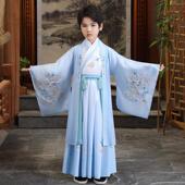 帅气飘逸学生国学服男孩 儿童古装 男童汉服夏季 古风少爷公子服套装