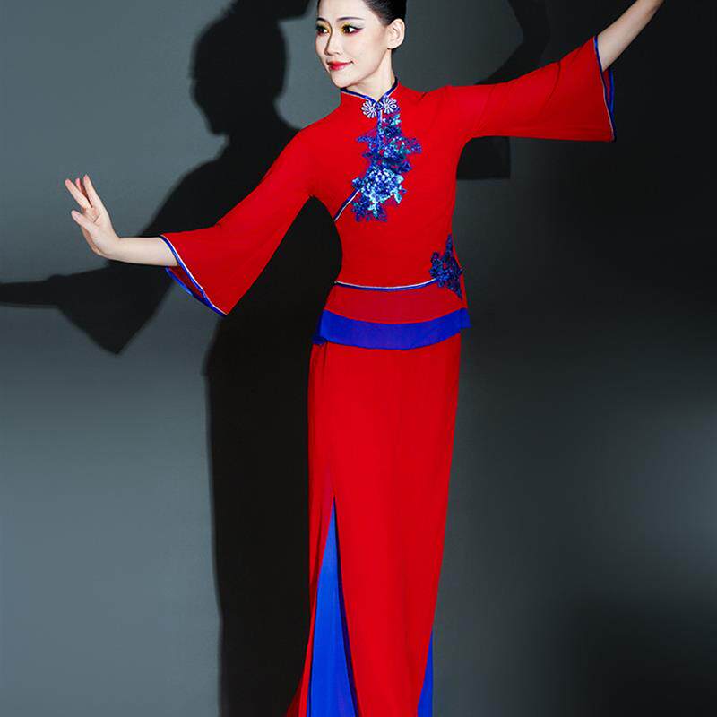 秧歌服女2025新款喜娘服装红色舞蹈服时尚喜庆秧歌舞演出服装老年