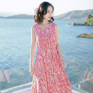 新款 2025夏季 女复古雪纺裙子超仙连衣裙长裙小个子海边度假沙滩裙