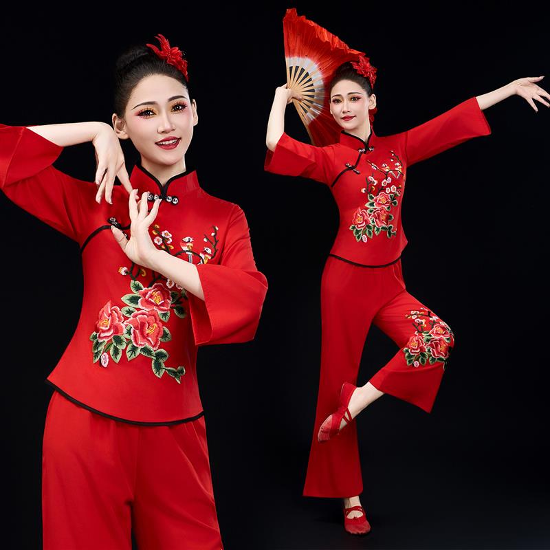 韩式秧歌服舞女2025新款服风广场演出服套装腰鼓中老年中国跳舞衣
