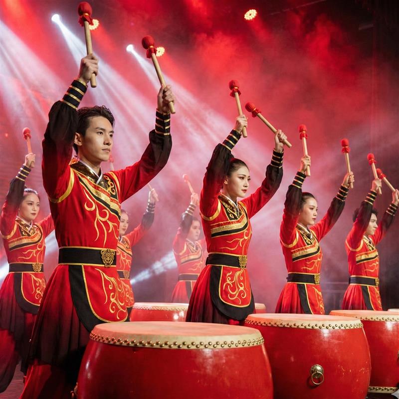 韩式2026大鼓成人男女中国风打鼓演出服装开场舞蹈腰鼓舞龙锣鼓新