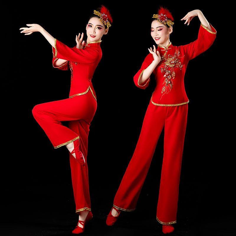 韩式秧歌套演出服女中国扇喜老腰鼓风子舞蹈服装中庆年古典广场舞