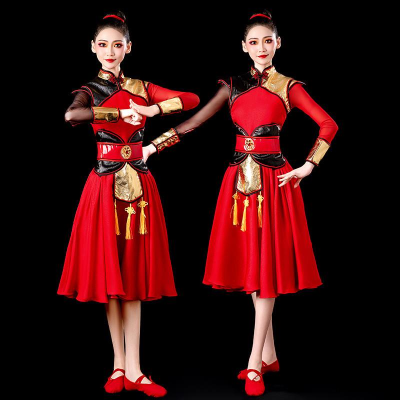 韩式快板演出服套装中国女喜庆打鼓腰鼓表演现代舞水鼓舞蹈服装成