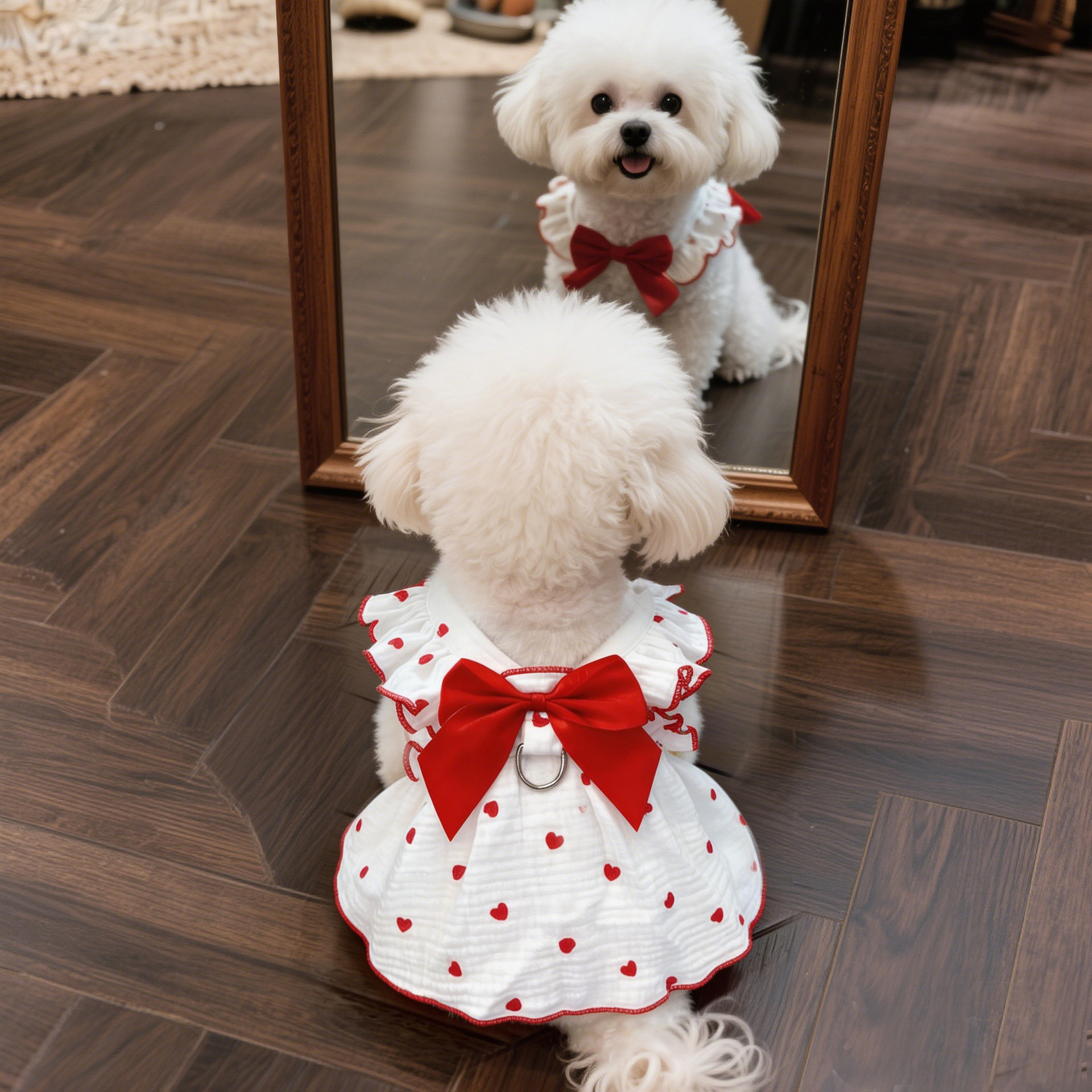 狗狗衣服夏季薄款泰迪比熊博美小型犬公主裙猫咪可爱小裙子可牵引图片