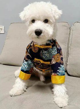 狗狗衣服秋冬季皇帝龙袍装新年保暖棉衣猫咪泰迪过年加厚宠物唐装