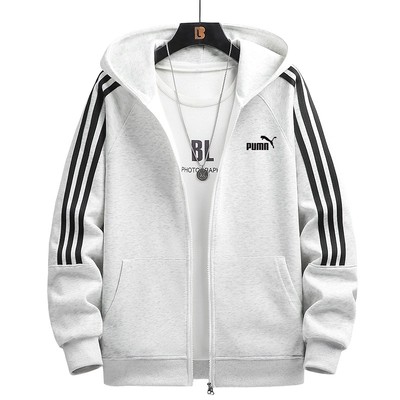 一折专区奥莱专场美式潮流秋冬季三条杠连帽卫衣外套男女港式宽松