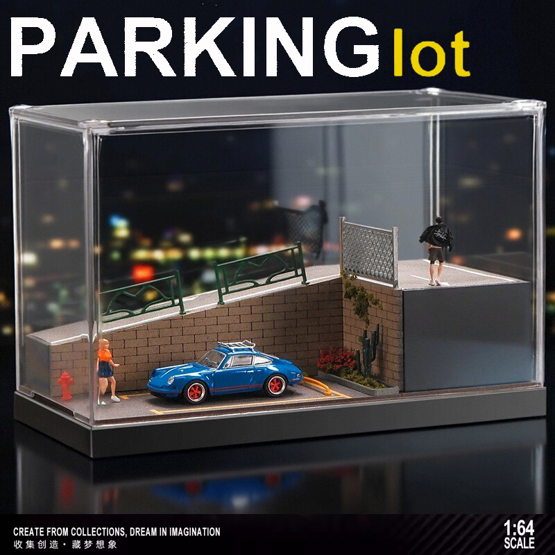 车模停车场模型沙盘摄影道具