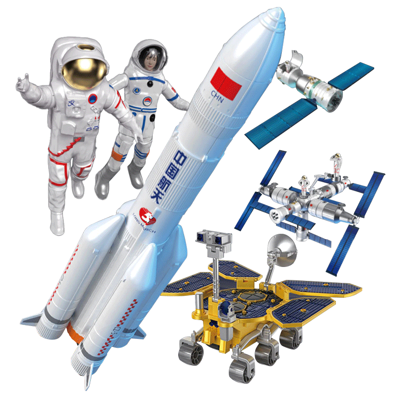 神舟五号宇宙飞船玩具载人火箭模型长征太空航天飞机男孩航模摆件