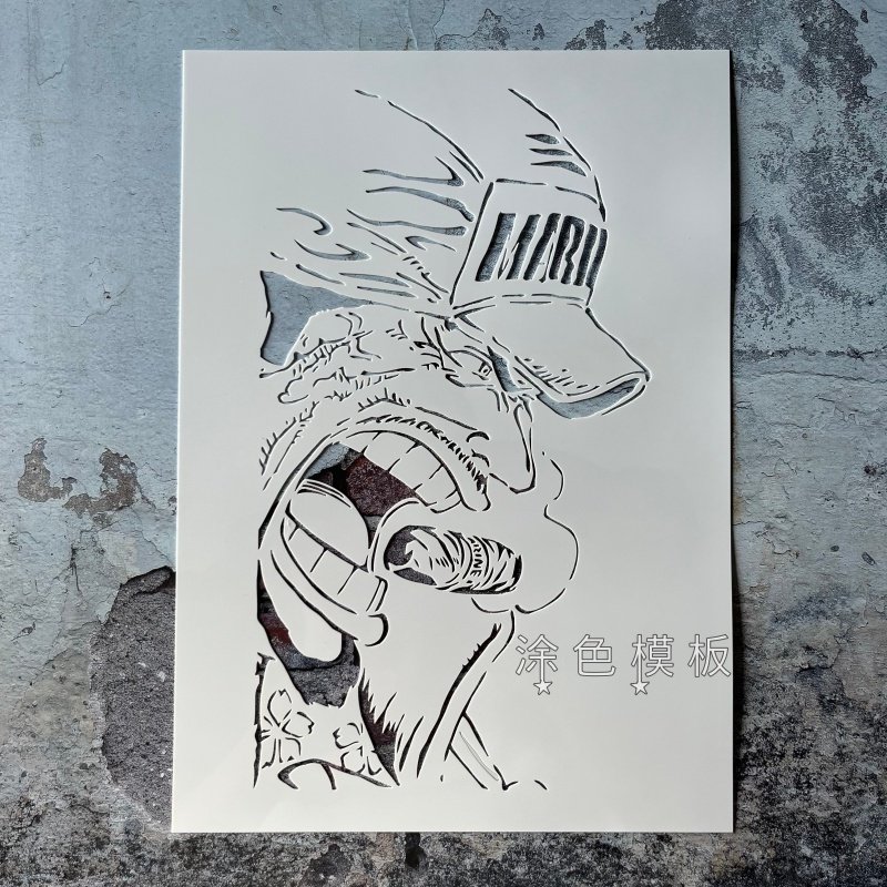 海贼王 水手动漫绘画塑料画板镂空模板DIY涂鸦儿童活动墙绘拓印