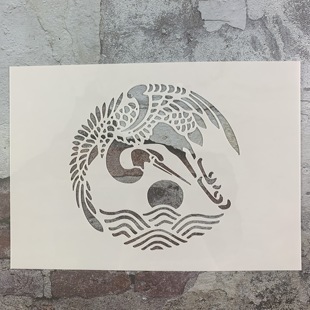 鹤翔日升 黑板漆手绘DIY镂空模板街头喷漆卡通喷绘图案遮蔽板涂色