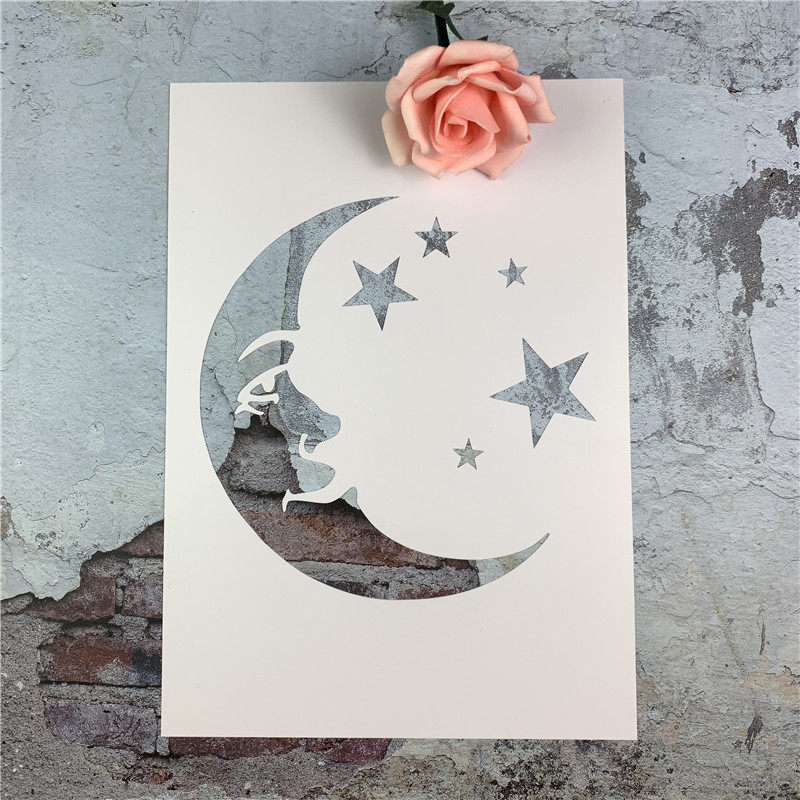 星星月亮 卡通井盖可爱涂鸦工具DIY镂空画画模板墙绘手绘遮蔽板