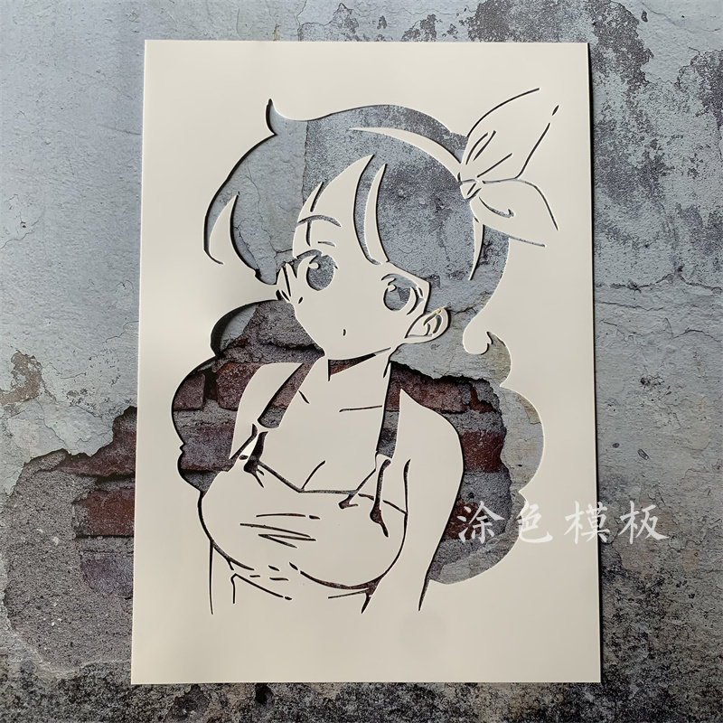 人物墙绘涂鸦创意涂色塑料