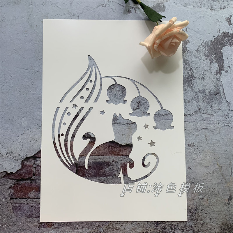 猫咪 意境唯美镂空板真石漆镂空模板画DIY手绘墙绘创意喷漆涂鸦