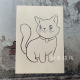 乖巧猫咪 画画神器动物墙绘模板喷漆手账涂鸦衣服遮蔽板镂空模板